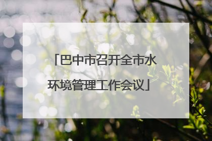 巴中市召开全市水环境管理工作会议