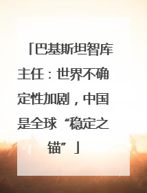 巴基斯坦智库主任：世界不确定性加剧，中国是全球“稳定之锚”
