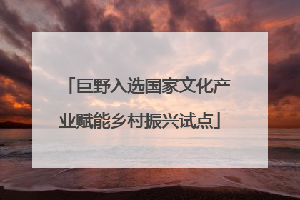 巨野入选国家文化产业赋能乡村振兴试点