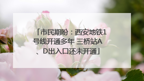 市民期盼：西安地铁1号线开通多年 三桥站A、D出入口还未开通