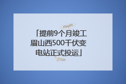 提前9个月竣工 眉山西500千伏变电站正式投运