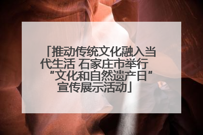 推动传统文化融入当代生活 石家庄市举行“文化和自然遗产日”宣传展示活动