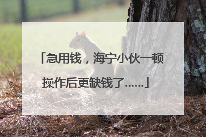急用钱，海宁小伙一顿操作后更缺钱了……