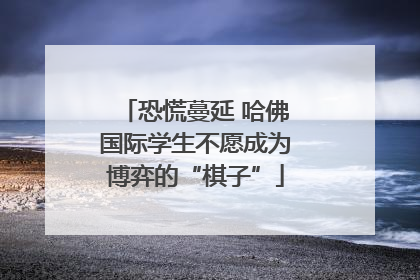 恐慌蔓延 哈佛国际学生不愿成为博弈的“棋子”