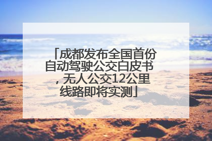 成都发布全国首份自动驾驶公交白皮书，无人公交12公里线路即将实测
