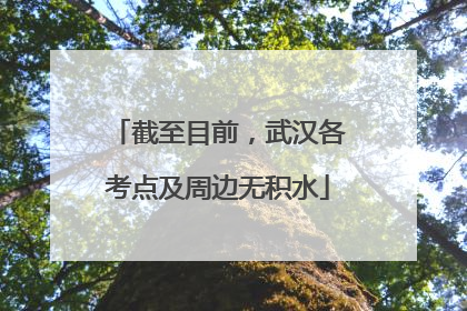 截至目前，武汉各考点及周边无积水