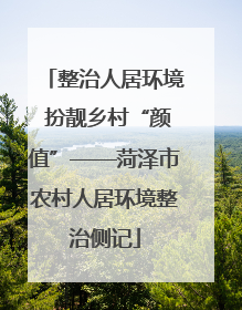 整治人居环境 扮靓乡村“颜值”——菏泽市农村人居环境整治侧记