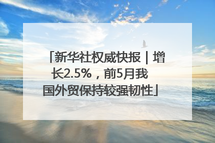 新华社权威快报｜增长2.5%，前5月我国外贸保持较强韧性