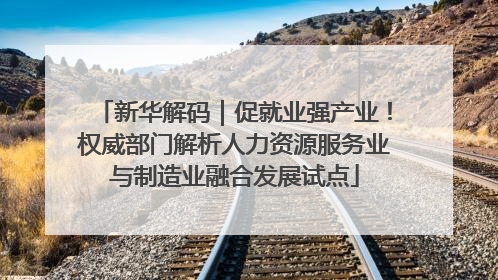 新华解码｜促就业强产业！权威部门解析人力资源服务业与制造业融合发展试点