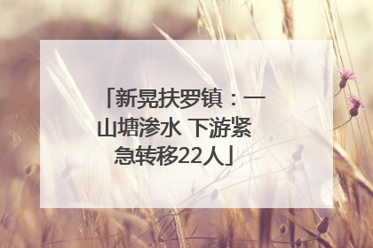 新晃扶罗镇：一山塘渗水 下游紧急转移22人