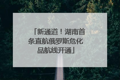新通道！湖南首条直航俄罗斯危化品航线开通