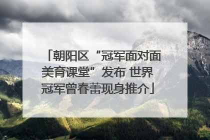 朝阳区“冠军面对面美育课堂”发布 世界冠军曾春蕾现身推介