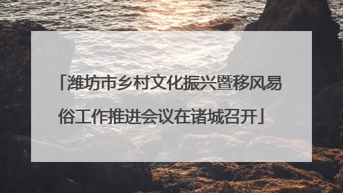 潍坊市乡村文化振兴暨移风易俗工作推进会议在诸城召开