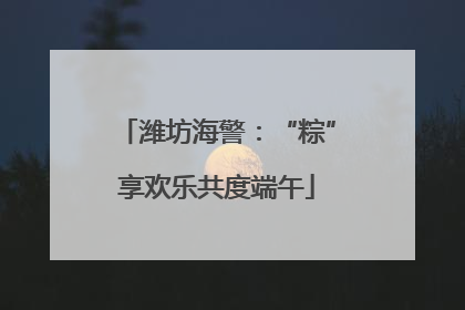 潍坊海警：“粽”享欢乐共度端午