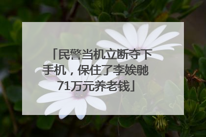 民警当机立断夺下手机，保住了李娭毑71万元养老钱
