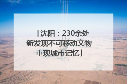 沈阳：230余处新发现不可移动文物重现城市记忆