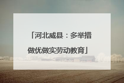 河北威县：多举措做优做实劳动教育