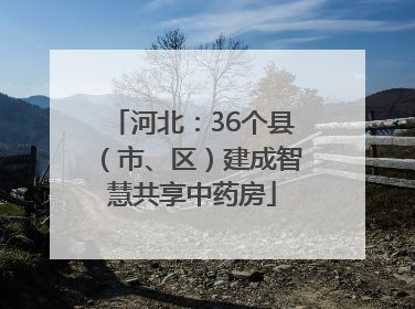河北：36个县（市、区）建成智慧共享中药房