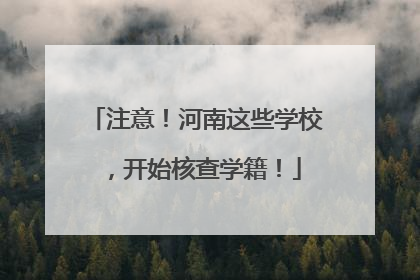 注意！河南这些学校，开始核查学籍！