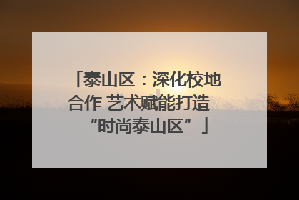泰山区：深化校地合作 艺术赋能打造“时尚泰山区”