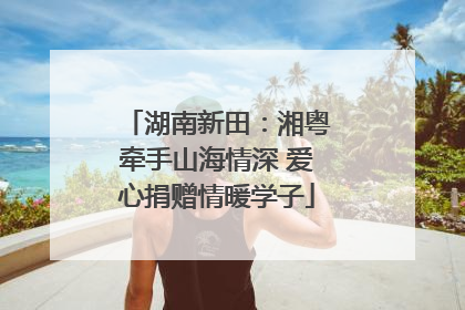 湖南新田：湘粤牵手山海情深 爱心捐赠情暖学子