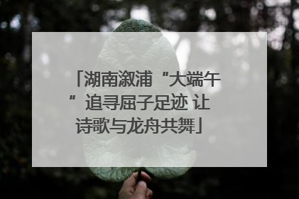 湖南溆浦“大端午”追寻屈子足迹 让诗歌与龙舟共舞