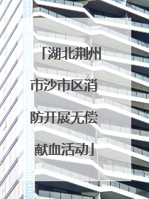 湖北荆州市沙市区消防开展无偿献血活动