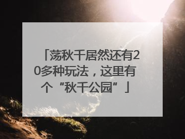 荡秋千居然还有20多种玩法，这里有个“秋千公园”