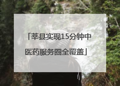 莘县实现15分钟中医药服务圈全覆盖