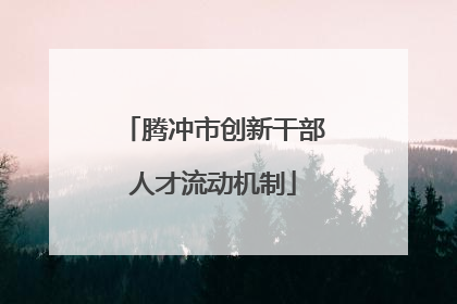 腾冲市创新干部人才流动机制