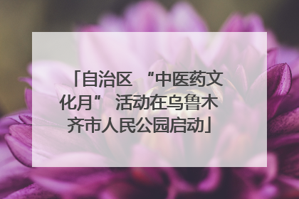 自治区 “中医药文化月” 活动在乌鲁木齐市人民公园启动