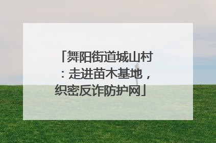 舞阳街道城山村：走进苗木基地，织密反诈防护网