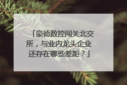 豪德数控闯关北交所，与业内龙头企业还存在哪些差距？