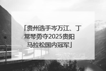 贵州选手岑万江、丁常琴勇夺2025贵阳马拉松国内冠军