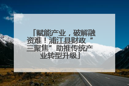 赋能产业，破解融资难！浦江县财政“三聚焦”助推传统产业转型升级