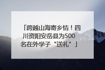 跨越山海寄乡情！四川资阳安岳县为500名在外学子“送礼”