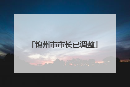 锦州市市长已调整