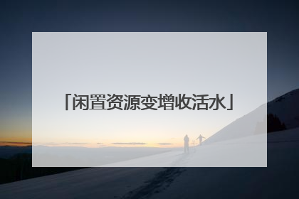 闲置资源变增收活水