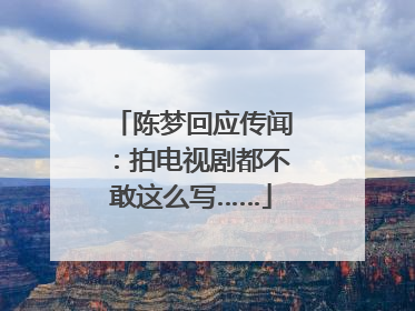 陈梦回应传闻：拍电视剧都不敢这么写……