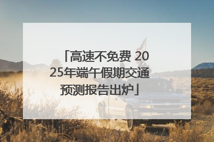 高速不免费 2025年端午假期交通预测报告出炉