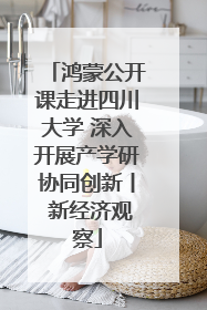 鸿蒙公开课走进四川大学 深入开展产学研协同创新丨 新经济观察