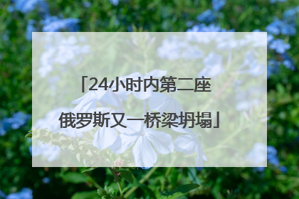24小时内第二座 俄罗斯又一桥梁坍塌