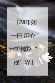 28年如一日 用心守护精彩“视”界
