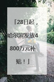 28日起，哈尔滨发放4800万元补贴！