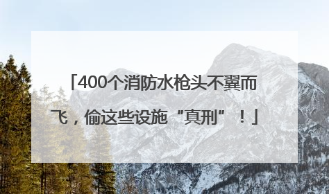 400个消防水枪头不翼而飞，偷这些设施“真刑”！