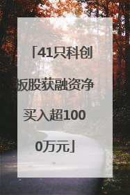 41只科创板股获融资净买入超1000万元