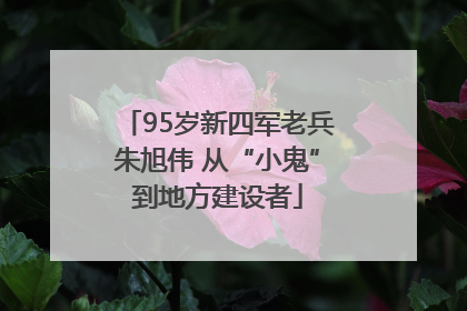 95岁新四军老兵朱旭伟 从“小鬼”到地方建设者